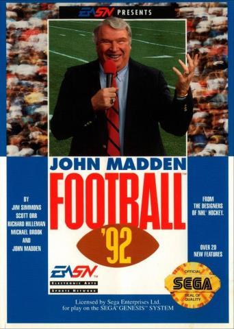 John madden football 92 sega