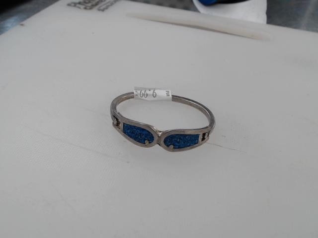 Petit bracelet argent motif bleu