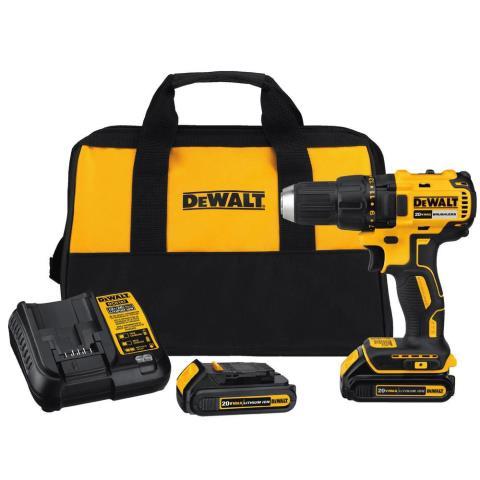 Drill dewalt 20v maxbrushl+2bat+ch