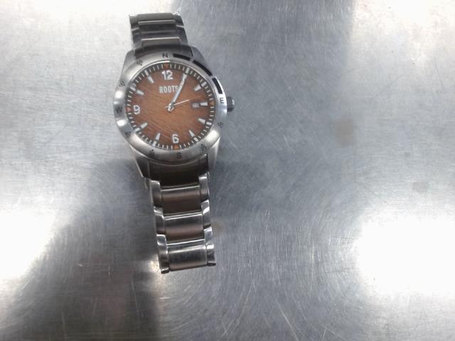 Montre roots steel wood face