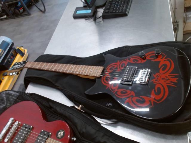 Guitare rouge style gibson les paul etui