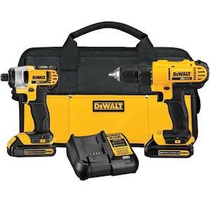 Drill+impact+2batt+charge dewalt+sac