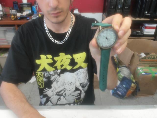 Montre vert fond texte