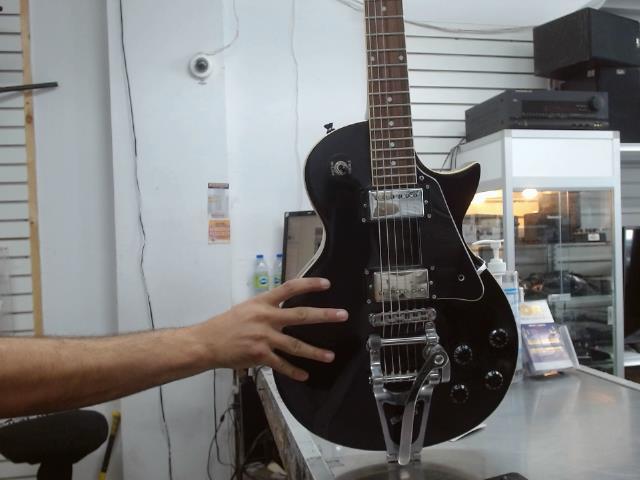 Lp bigsby guit electrique noir+case mou