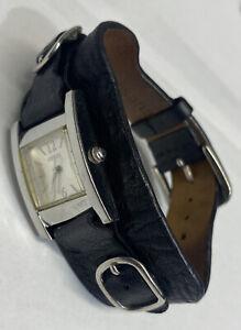 Guess leather strap square dial