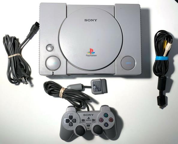Ps1 console with controller and cable