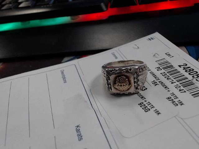 Bague versace argent+ tete 18k