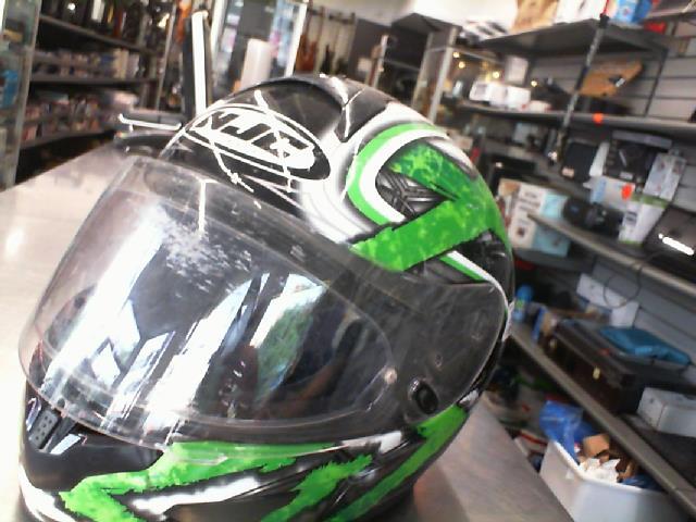 Helmet noir et vert et blanc