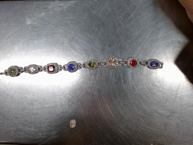 Bracelet argent av pierres multicolores