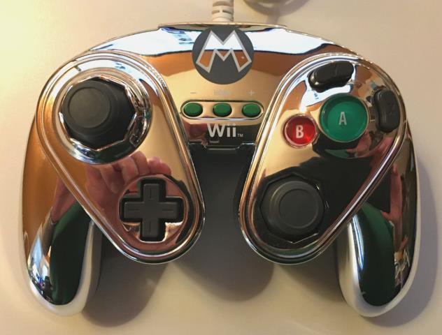 Manette metal mario wii wired fight pad