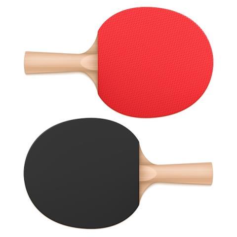 Raquette de ping pong rouge noir