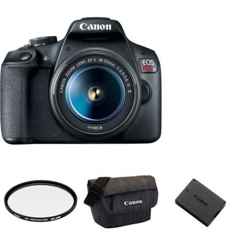 Canon rebel t7i with a lens and bag