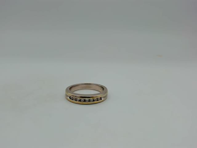 BAGUE OR BLANC 14KT   DIAM