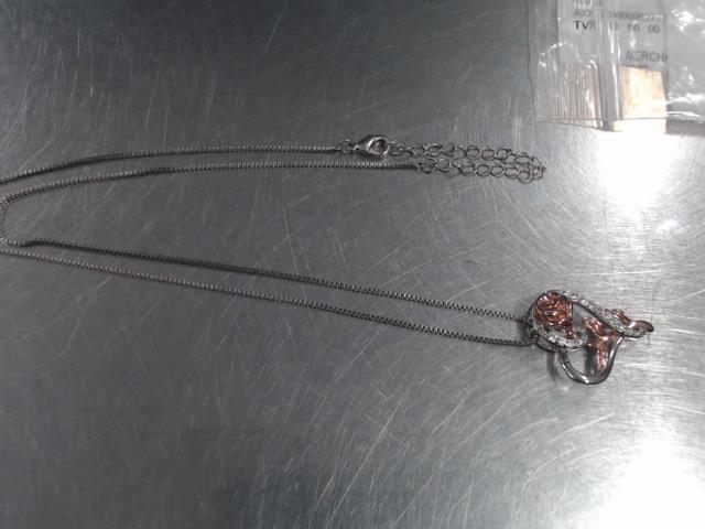 Silver box chain with heart pendant