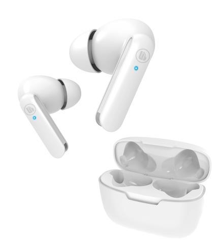 Wireless white earbuds