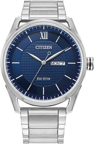 Montre citizen silver fond bleuu