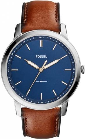 Montre fossil cadran bleu cuir noir