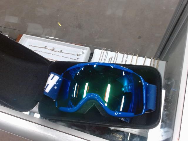Lunettes de ski smith bleue visire vert