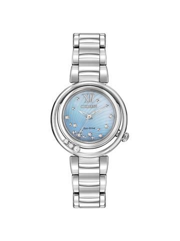 Petite montre stainless bleu citizen