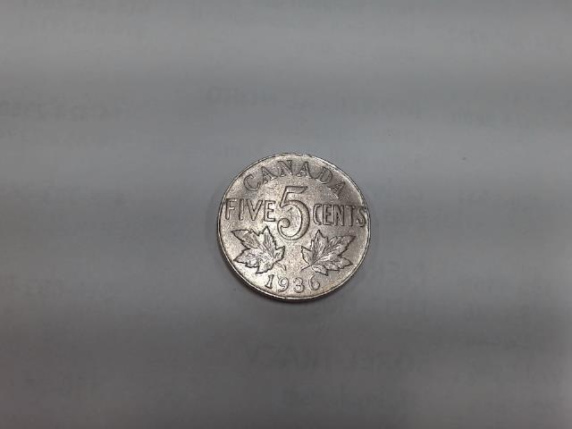 Five cent canada 1936(plus ou moin clean