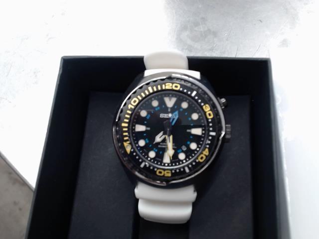 Seiko kenetic black blue dial white brac