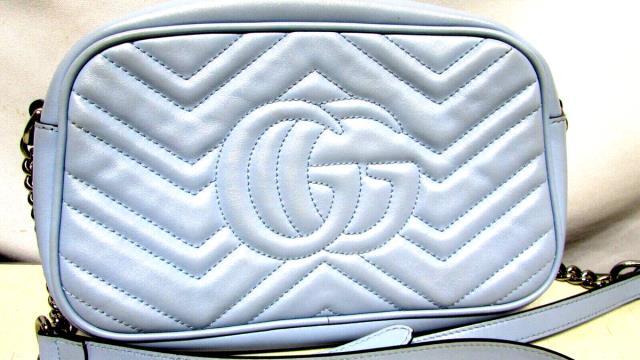 Sac calfskin matelasse mini marmont bleu