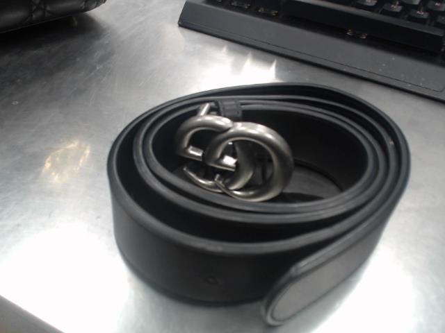 Gucci belt noir gg silver color
