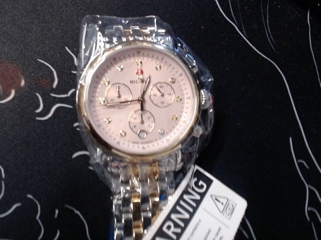 Chronograph michele pink dial 0.03ctw