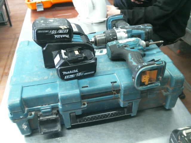 Drill + impact avec 2 batt 18v + charge