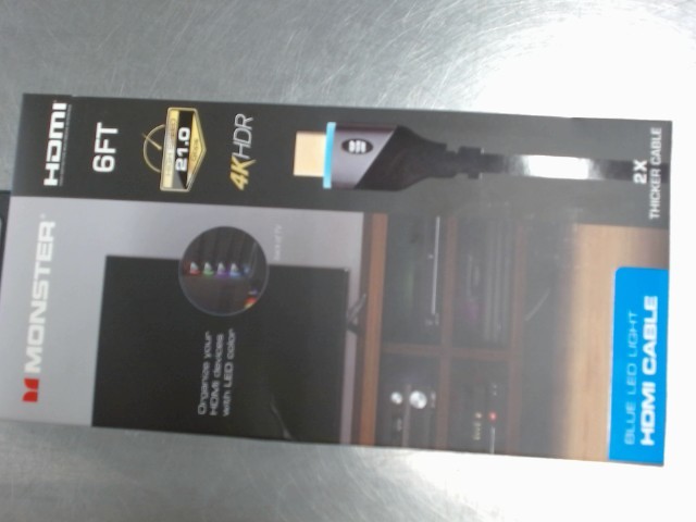 6ft blue led hdmi cable