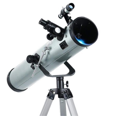 Telescope orbital sur trepied blanc