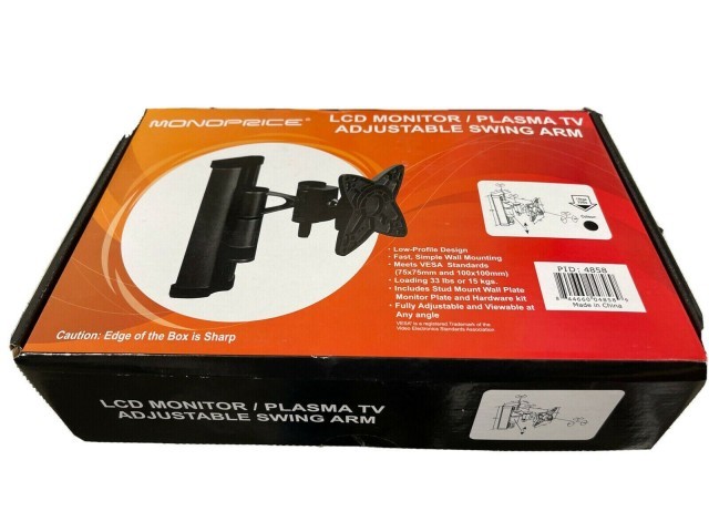 Adjustable swing arm lcd monitor/plasma
