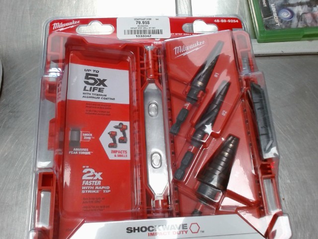 Impact step drill bit set neuf