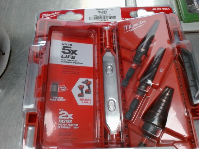 Impact step drill bit set neuf
