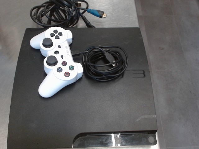 Ps3 slim noire avec manette blanche