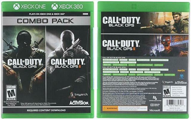 Combo pack black ops 1 / 2 xbox one /360