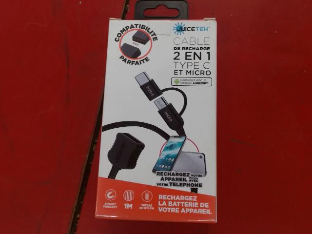 Cable de recharge 2 en 1 type-c et micro