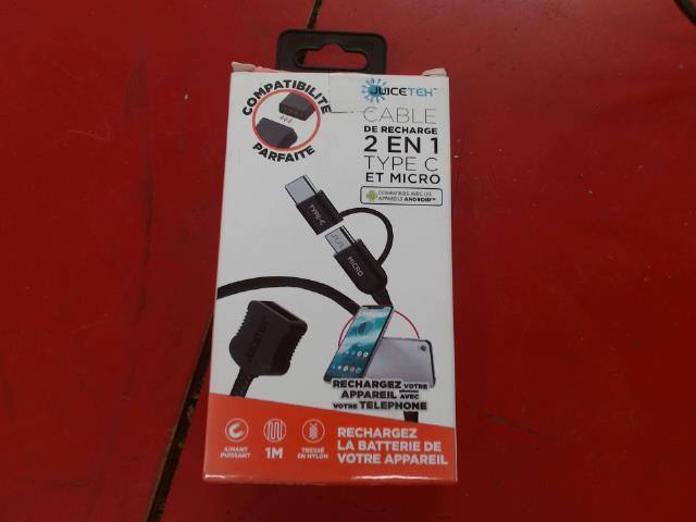 Cable de recharge 2 en 1 type-c et micro