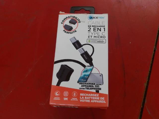 Cable de recharge 2 en 1 type-c et micro