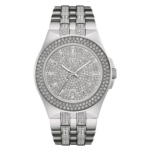 Montre bulova avec plein diamants silver