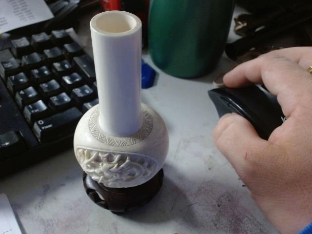 Mini pot en ivoir+base bois