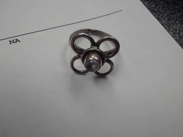Bague argent style fleur