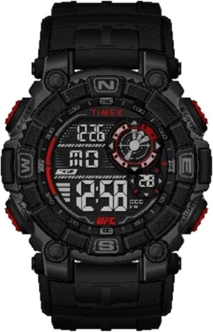 Montre en plastique noir rouge