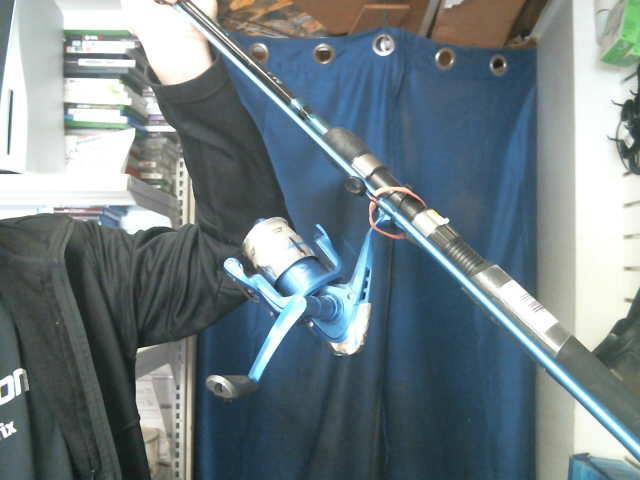 Canne a peche bleue