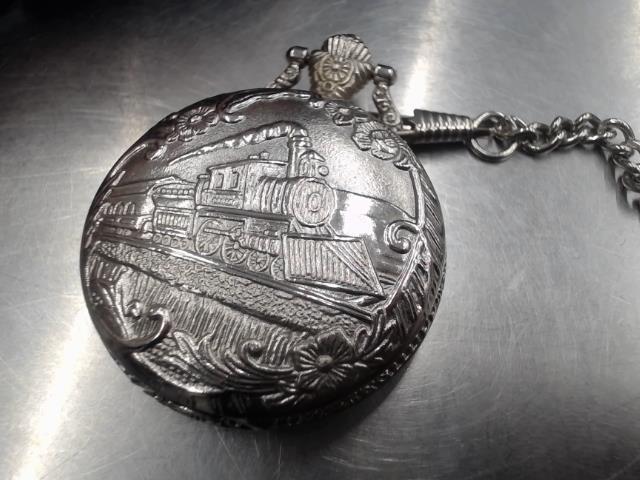Nameless silver pocket watch quartz