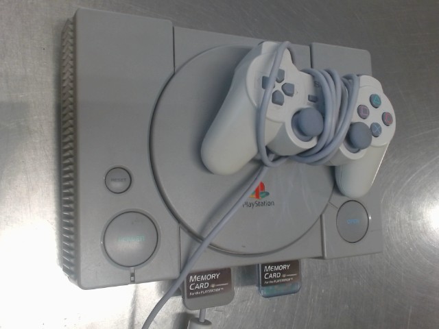 Console ps1 avec manette et fils