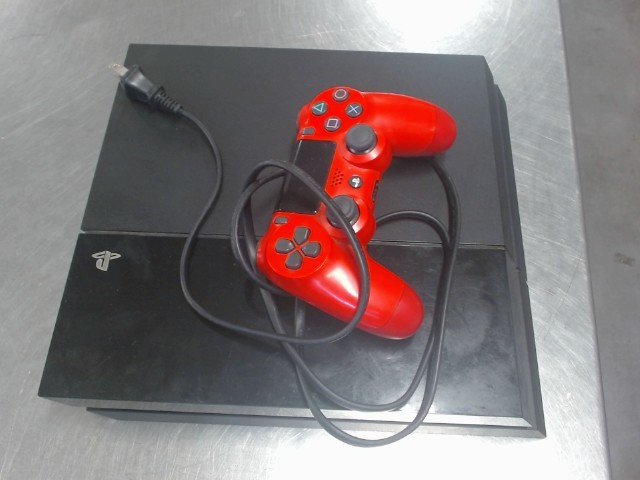 Ps4 noir +controleur rouge+cable