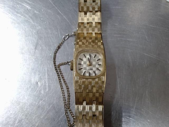 Montre femme plaqu or fond checkerflag