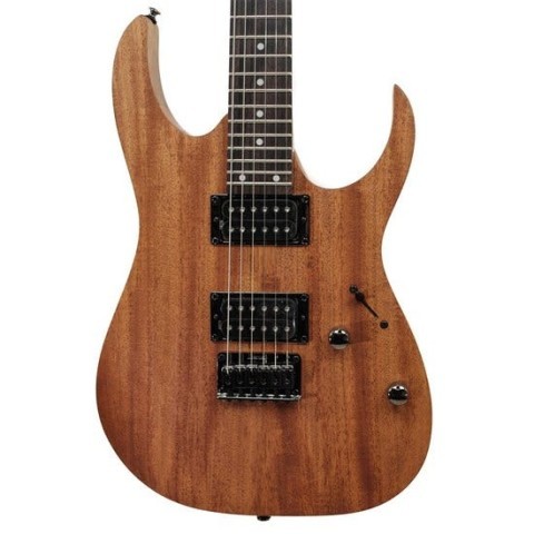 Guitar electrique beige foncee en bois i