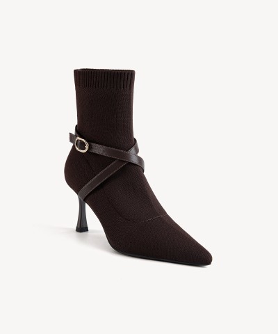 High heel knitted sock type heels size 8